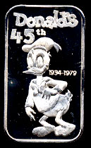 TRG-17 Donald Duck's 45th Anniversary Silver bar