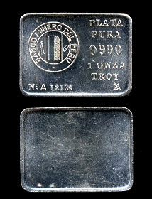  Banco Minero Del Peru Plata Pura 999.0 1 Onza Troy Silver Art Bar