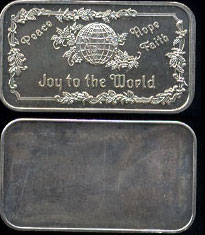 TRG-31 (1980) Peace - Hope - Faith  Joy to the World Mintage - 175 Silver Artbar