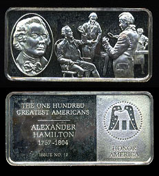 FM-13 Alexander Hamilton Sterling Silver ingot