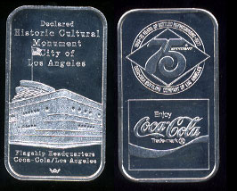 WWM-87 Los Angeles Ca. Coke silver bar
