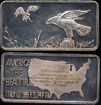 HAM-492 America The Beautiful American Eagle *Mishandled* Silver Artbar