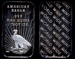 WWM-109V American Eagle WWM Monogram Bottom Right Silver Artbar