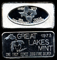 GLM-4 Texas Rangers 150th Anniversary 1823-1973 Silver Artbar