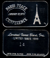 LIBI-3 (1973) Paris Peace Conference January 27, 1973 Silver Artbar