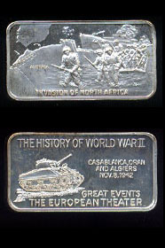 LIN-43 Invasion of North Africa 44.7 grams .925 Silver bar