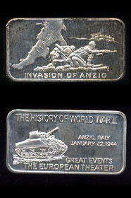 LIN-55 Invasion of Anzio 44.7 grams .925 silver bar