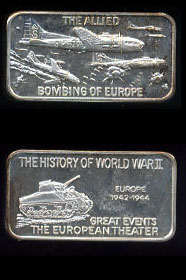 LIN-63 Allied Bombing of Europe 44.7 grams .925 silver bar
