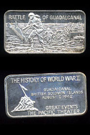 LIN-68 Battle of Guadalcanal 44.7 grams .925 silver bar