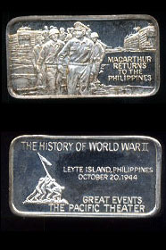 LIN-72 MacArthur returns to the Philippines 44.7 grams .925 silver bar