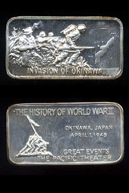 LIN-80 Invasion of Okinawa 44.7 grams .925 silver bar