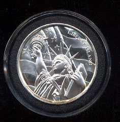 Statue of Liberty 2 Ounce High Relief Silver Round