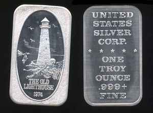 USSC-168 (1974 ) The Old Lighthouse silver bar