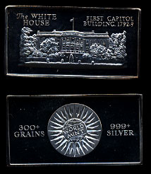 WORLD-3  The White House 300 Grains Silver Artbar