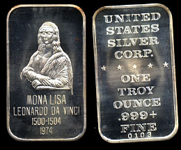 USSC-28  Mona Lisa  Silver Art Bar