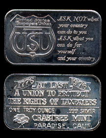 CT-230 (1975) United States Taxpayer Union Silver Bar