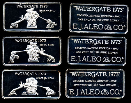 Watergate 3-Piece Set  E.J. Aleo. 4-5-6 Silver Bars ser#1395
