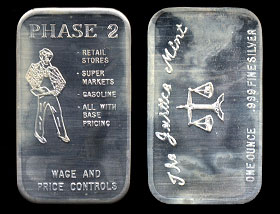JM-9 (1973) Phase 2 Wage and Price Controls Silver Bar