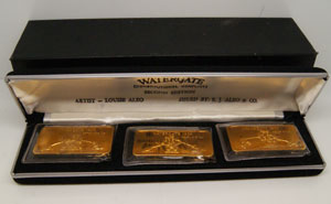 E.J. Aleo & Co. Watergate  3-Piece Set EJA 4G-5G-6G Matched Gold-Plated Set in Case Serial #469