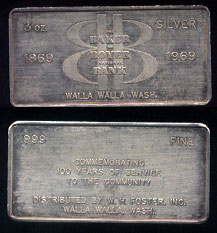 F C-30 (1969) The Baker-Boyer National Bank 3 ounce silver ingot