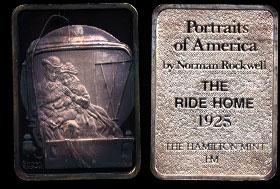 Norman Rockwell Portraits of America HAM-49 The Ride Home Silver Art bar