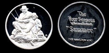 Norman Rockwell's Four Seasons Sterling Silver Summer round 