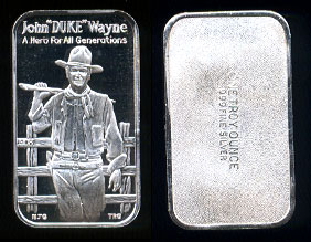 MOTA-7  John "The Duke" Wayne Silver Artbar