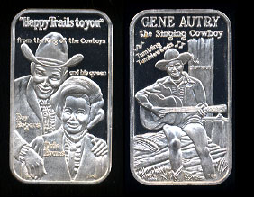 TRG-1-0 Roy Rogers & Dale Evans Gene Autry Silver Artbar