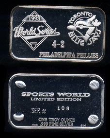 SW-4 (TM) Sports World World Series 1993 silver artbar