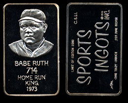 MEM-16 Babe Ruth Home Run King Silver Artbar