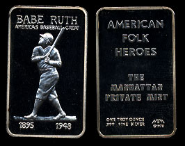 MEM-25  Babe Ruth Silver Artbar