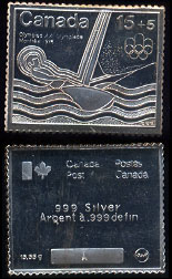 OLYMPICS 1976 1/2 oz Canada Sailing Silver Artbar