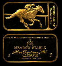 SCL-6G The Preakness Gold-Plated Silver Artbar