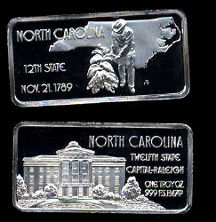 HAM-561 North Carolina 12th State Silver Artbar