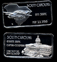 HAM-567 South Carolina Silver Artbar