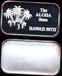 The Aloha State Hawaii 50th Silver Artbar