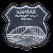 Rte 66 Kansas/Rainbow Arch Bridge silver shield