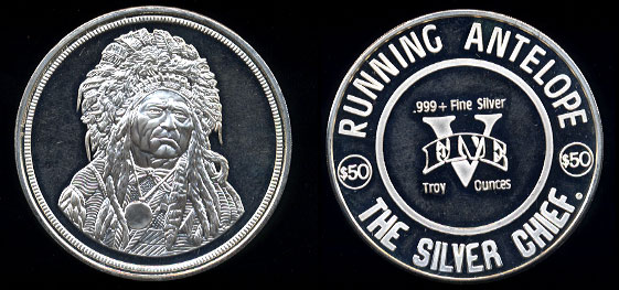 The Silver Chief 5 Ounce Pure Silver Round
