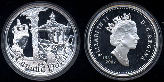 Sterling Silver Proof Canadian Queen Elizabeth Silver Dollar