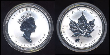 1999 Rabbit Privy Mark Silver Maple Leaf