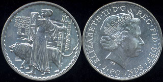 2001 English Britannia Silver Round