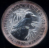 1990 Kookaburra Australian Silver Coin