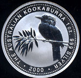 2000 Kookaburra Australian Silver Coin