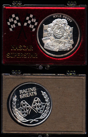 Kyle Petty Racing Greats In Red Nascar Superstar Holder Silver Art Round