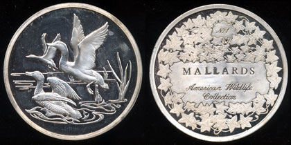 Hamilton Mint 1973 2 oz of.999 Fine Silver American Wildlife Collection No. 1