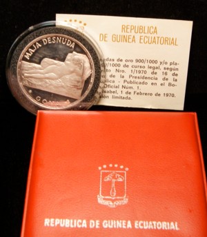 1970 Goya Nude Coin Republic De Guinea Ecuatorial