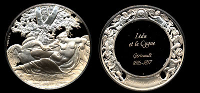 Leda et Le Cygne Gericault 1816-1817 Silver Round