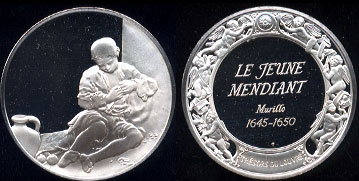 Le Jeune Mendiant Murillo 1645-1650 Silver Round
