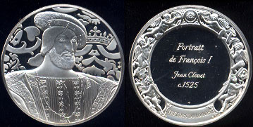 Portrait De Francoiss I Jean Clauet a1525 Silver Round