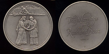 The Marriage of Ruth and Boaz Sterling Silver Medal 54.6 Grams